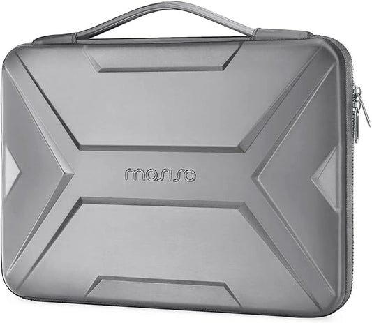 MOSISO 15-16 inch Laptop Hard Case, 15.6 inch Waterproof Shockproof Computer Bag Compatible with MacBook HP Dell,Artistic Geometric EVA Carrying Sleeve Laptop Case Hard Shell with Handle, Gray