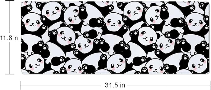 Cute Baby Panda Large Gaming Mouse Pad,Mouse Pad Gaming 31.5 x 11.8 in Mouse Mat Desk Pad,Large Desk Mat,Extended Keyboard Mousepad with Non-Slip Base and Stitched Edge for Desk Home Office