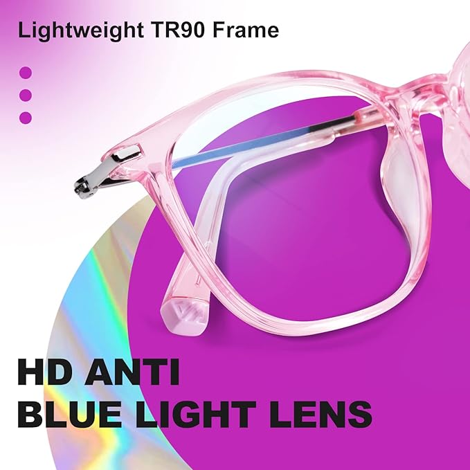 VISOONE Anti Slip TR90 Blue Light Blocking Glasses Size M Eyewear Frame with Anti Glare Eye Protection for Women GaeL