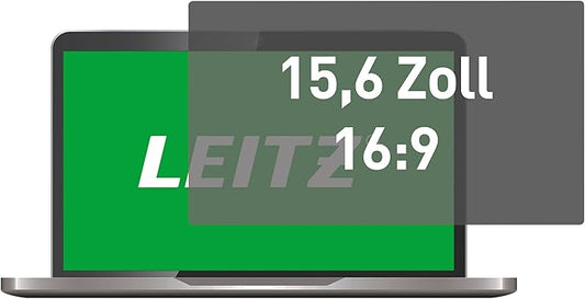 Leitz Laptop Privacy Filter 15.6 Inch (16:9), Removable Protective Film for Laptops, with Blue Light Filter and Anti-Glare Protection, Can be Used on Both Sides, Touchscreen Compatible, Made in
