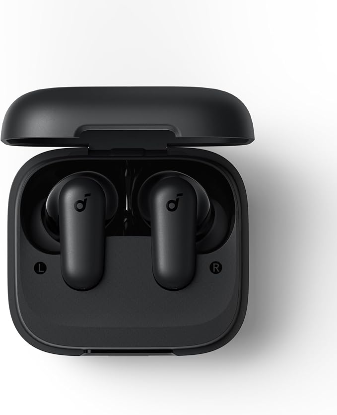 Soundcore P30i by Anker Noise Cancelling Earbuds, Strong and Smart Noise Cancelling, Powerful Bass, 45H Playtime, 2-in-1 Case and Phone Stand, IP54, Wireless Earbuds, Bluetooth 5.4 (Black)