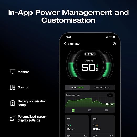 EF ECOFLOW Rapid Pro X Power Bank, 27650mAh 4-Part with 300W Output, Add-on Magnetic Block for Apple Watch, Portable Charger with 140W Built-in Cable, for MacBook, iPhone, Laptops, and More