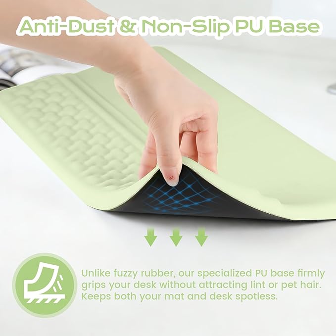 Keyboard Wrist Rest with Ergonomic Height - Computer Keyboard Stand & Soft Cushioned Pad for Wrist Pain Relief - Non-Slip Typing Support for Office, Gaming & Home(Green)