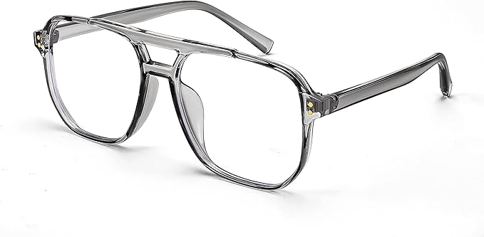 FEISEDY Blue Light Blocking Glasses Fake Nerd Clear Square Computer Lightweight Pilot Glasses Frame Oversized B2866