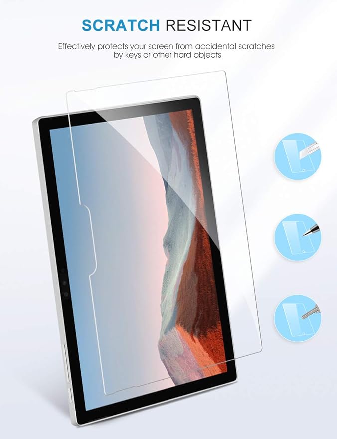 SPARIN [2 Pack] Screen Protector for Surface Pro 7 Plus/Surface Pro 7 / Surface Pro 6 / Surface Pro (5th Gen) / Surface Pro 4, Tempered Glass with Surface Pen Compatible/Scratch Resistant