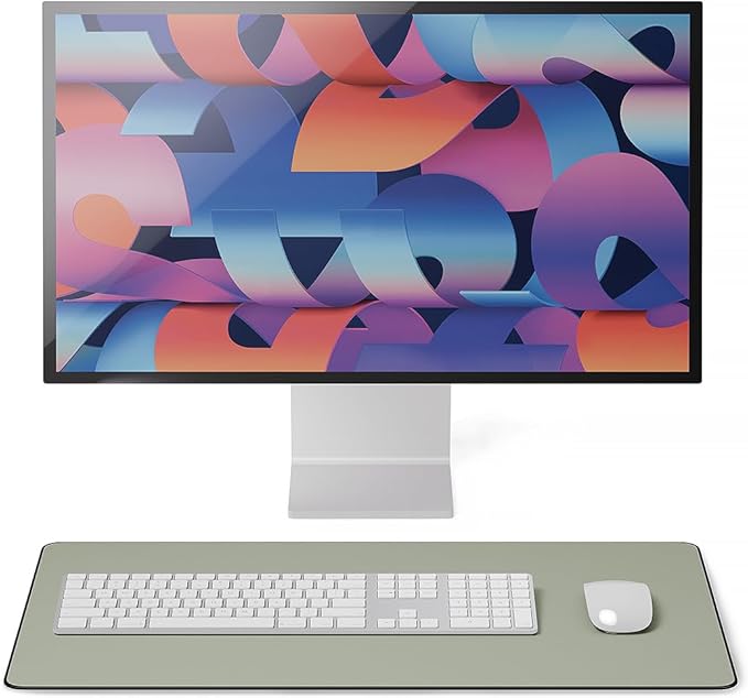 Jotsome Leather Desk Pad Mat, Non-Slip Desk Blotter Pad - Desk Protector for Office, Home, Laptop, and Desktop (Sage, 24" x 14")