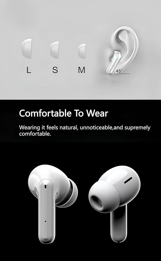 Wireless Earbuds Bluetooth V5.3 2025 Headphones 36H Playback Deep Bass Stereo Ear Buds with LED Power Display Charging Case IPX5 Waterproof Earphones with Mic Headset (Black) (Black)
