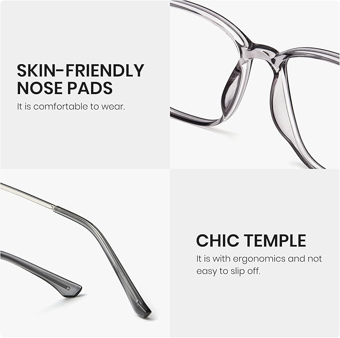 Cyxus Blue Light Blocking Glasses Photochromic Men Square Computer Gaming UV400 Protection 8208iT43