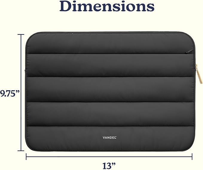 Vandel Puffy Laptop Sleeve Case for 13-14 inch Laptop Sleeve Bag Case 13.3 Inch with Zipper Pocket, Compatible with MacBook Air 13, Pro 14/13 iPad Pro 12.9, HP Dell ASUS, Computer Bag Cover