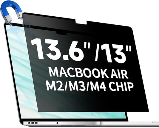 Magnetic Privacy Screen for MacBook Air 13.6/13 Inch (2022-2026, M2, M3, M4, M5), Removable Matte Laptop Privacy Screen Anti Glare Blue Light Filter - Anti-Spy for Mac 13.6in Computer