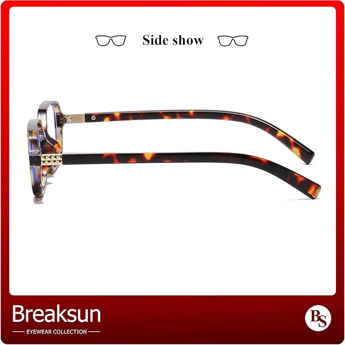 Breaksun Retro Rectangle Glasses for Women Men Small Square Blue Light Blocking Glasses Vintage Eyeglasses