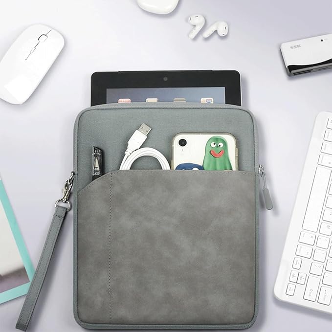 CAAORDKSO 7-8 Inch Tablet Sleeve Bag for iPad mini (A17 Pro) 8.3", iPad mini 6/5/4/3/2/1, Samsung Galaxy Tab S2 8.0, Tab A 8.0, ZenPad Z8s 7.9, Amazon Fire HD 8 Tablet/ 8 Plus Tablet Case, Space Grey