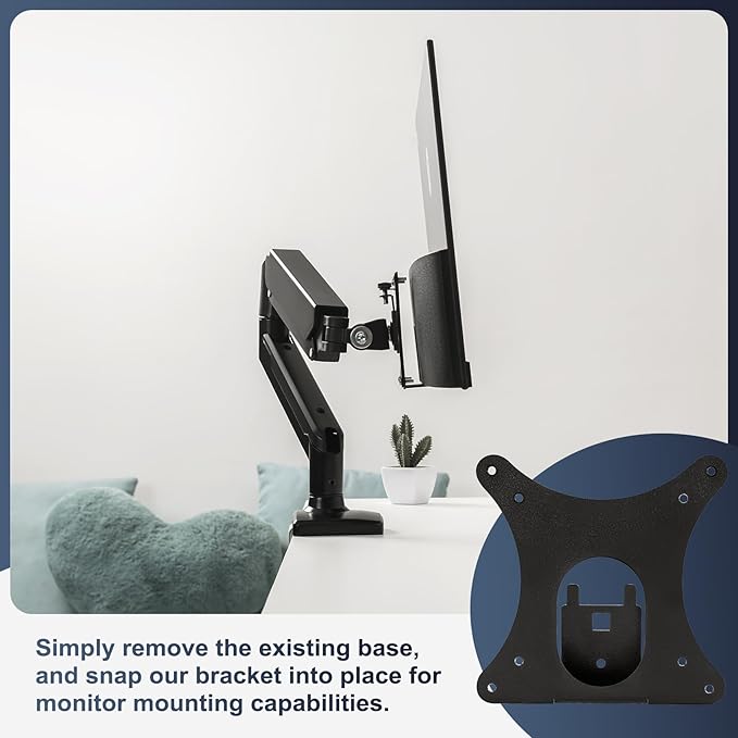 Monitor Arm/Mount VESA Bracket Adapter Compatible with HP Pavilion 22M, 24M, 27M VESA 100 * 100mm 75 * 75mm Black