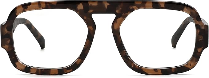 MEETSUN Oversized Retro Square Aviator Computer Blue Light Blocking Glasses for Women Men Fashion Fake Eyeglasses