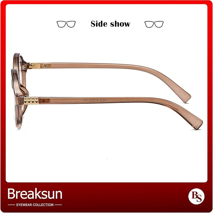 Breaksun Fashion Oval Glasses for Women Men Retro Round Tortoise Frame Blue Light Glasses Nerd Eyeglasses