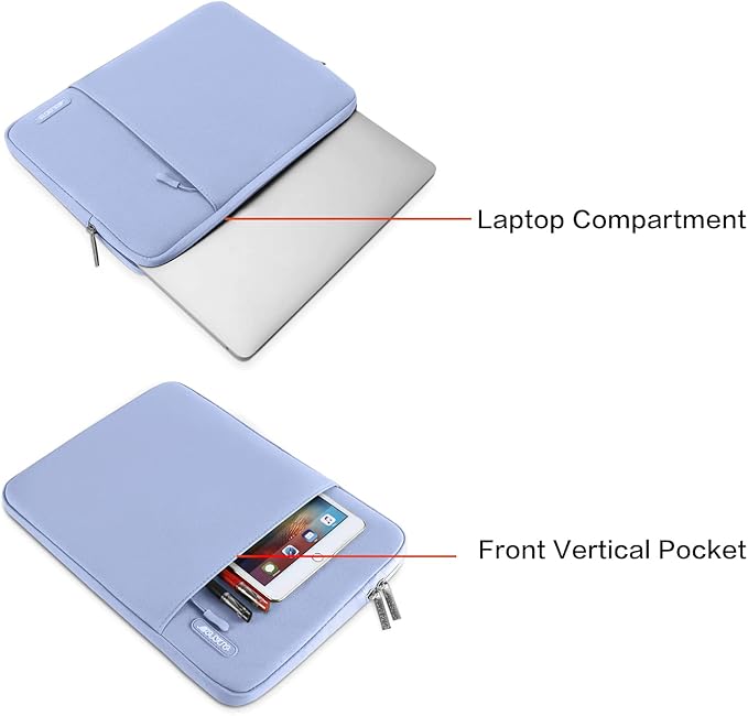 MOSISO Laptop Case 16 inch, 15-15.6 inch Laptop Sleeve Compatible with MacBook Pro 16 M5 M4 M3 M2 M1, HP Acer Dell Lenovo ASUS, Polyester Vertical Computer Sleeve Bag with Pocket, Pastel Blue