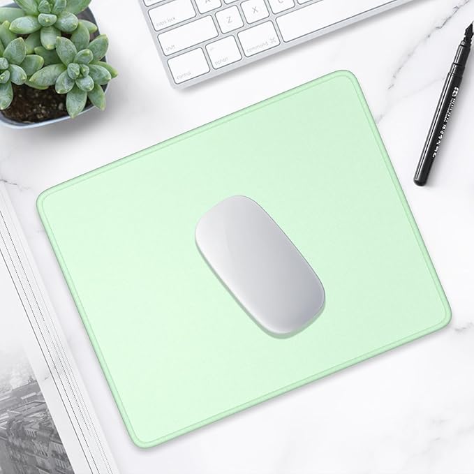 Hsurbtra Mouse Pad, Premium-Textured Square Mousepad 10.2 x 8.3 Inch, Stitched Edge Anti-Slip Waterproof Rubber Pretty Cute Computer Mat for Office Gaming Laptop Women Kids Lake Green