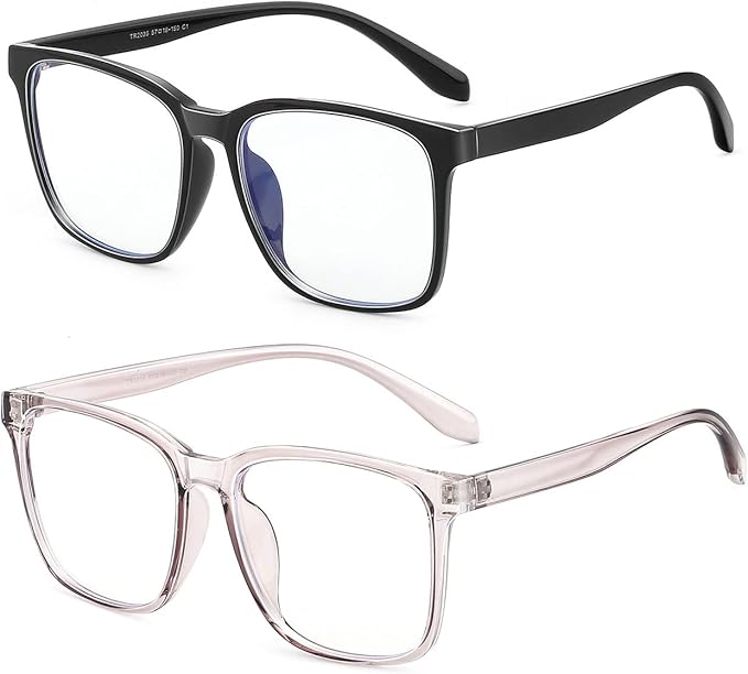 TEAPLMTT Blue Light Blocking Glasses Oversized Square Computer Glasses Anti Blue Light for Women Men