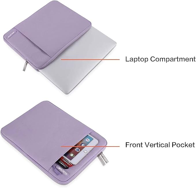 MOSISO Laptop Case 13 inch, Laptop Sleeve Compatible with MacBook Neo/Air/Pro 13 inch with A18/M5/M4/M3/M2/M1 Chip 2026-2016, Polyester Vertical Computer Sleeve Bag with Pocket, Purple