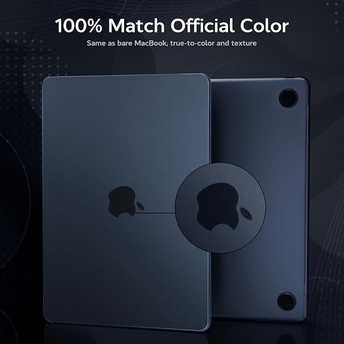 B BELK Compatible with MacBook Air 13 inch Case M5 2026 2025-2022 M4 M3 M2 A3449 A3240 A3113 A2681,[100% Official Color] [Slim Armor] Plastic Hard Shell Case for MacBook Air 13.6 inch, Midnight Clear
