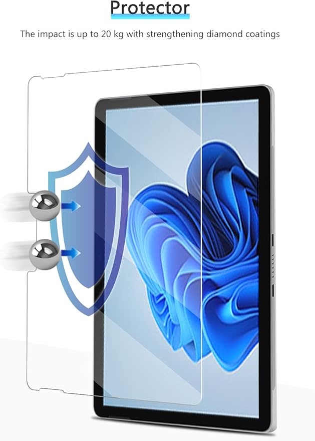 OMOTON [2 Pack Screen Protector Compatible for Microsoft Surface Go 3 / Surface Go 2 / Surface Go (2021/2020/2018 Released), Tempered Glass High Definition