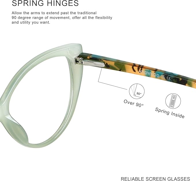 ANDWOOD Blue Light Blocking Glasses Women Bluelight Blocker Computer Cateye Clear Cat Eye Eyeglasses Frame AR003
