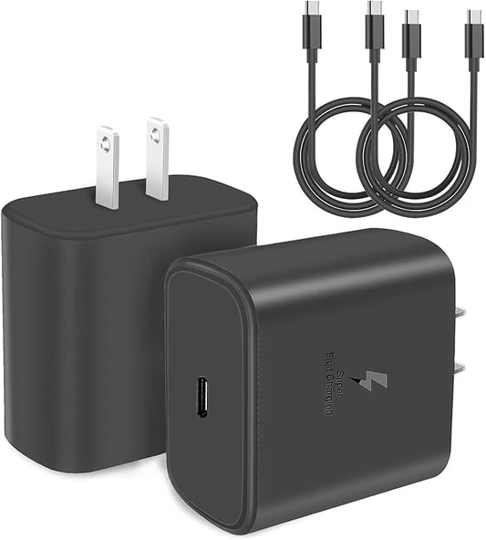 Type-C Fast Charging Block, 45W Super Fast Charger USB C Wall Charger Block for Sumsung S25 Ultra/S25/S24/S23/S22/S23Ultra/S23/S23+/S22Ultra/S21,and More【2-Pack】