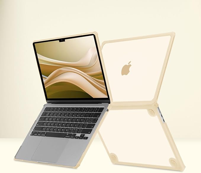 MOSISO Compatible with MacBook Air 13 inch Case M5 2026 M4 2025 M3 M2 2024-2022 A3449 A3240 A3113 A2681,3 in 1 Kit Crack-Resistant Heavy Duty Protective Plastic Hard Case with TPU Bumper, Apricot