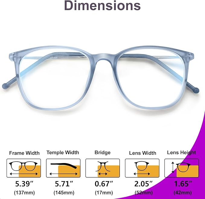 VISOONE Light Weight Slip Resistant Blue Light Blocking Computer Glasses with Anti Glare UV400 for Man Women GAEL