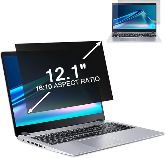 ZOEGAA Laptop Privacy Screen 12.1 inch 16:10, 12.1 inch Removable Anti Blue Light Glare Eye Protection Shield, Black Blackout Anti Spy Desktop Security Private Filter