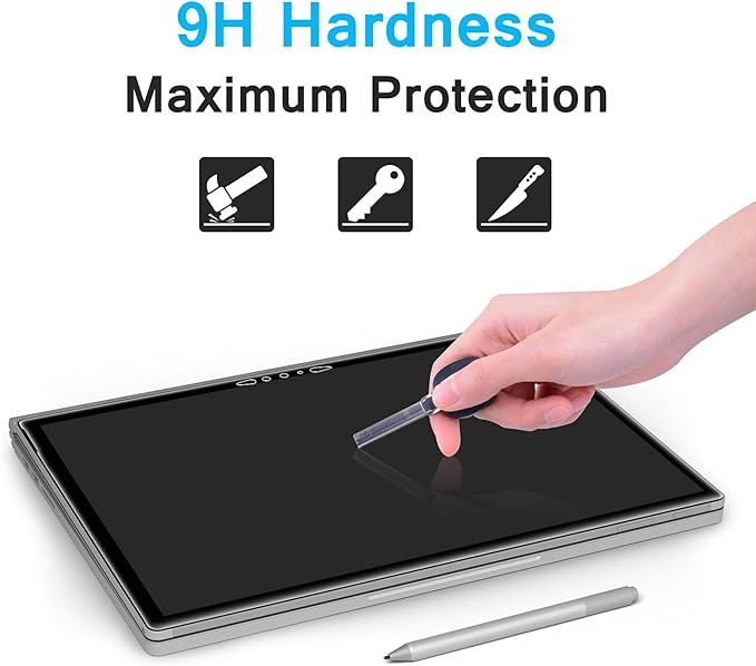 Megoo Screen Protector for Surface Book 2/3 15 Inch, Tempered Glass/Easy Installation/Scratch resistant, Compatible with Microsoft Surface Pen