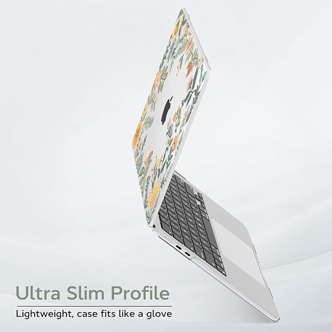 B BELK Compatible with MacBook Air 13 inch Case M5 2026 2025 2024-2022 M4 M3 M2 A3449 A3240 A3113 A2681, Plastic Hard Shell+Keyboard Cover+Screen Protector for MacBook Air 13.6 inch Case,Sunlit Floral