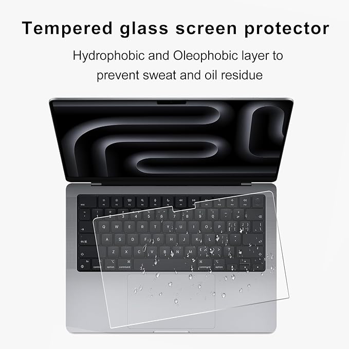 2Pack- 9H Tempered Glass 14" Screen Protector for 2026 MacBook Pro 14.2 Inch Screen Protector (2026-2021 M5, M4, M3, M2,M1 Pro/Max Chip), Bubble Free, Ultra Thin HD Transparency, Anti Scratch