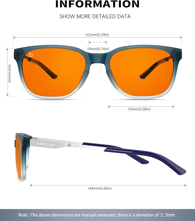 ANYLUV Blue Light Glasses for Men, Lightweight Computer Gaming Glasses, Stylish Anti Eyestrain Blue Light Blocking Men