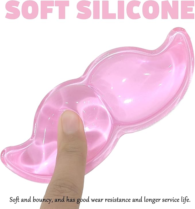 Gel Wrist Rest for Keyboard and Mouse Transparent Pink Mustache Elbow Pad Cushion Ergonomic Cute Clear Cool Mouse Wrist Pad Silicone Non-Slip Support for Computer Gaming Home Office Men Hand Pillow