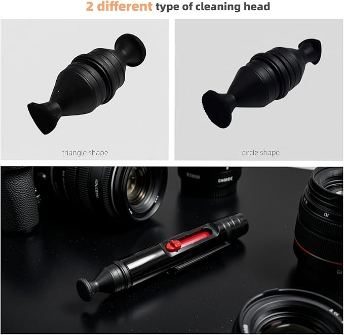 2pcs Lens Cleaning Pen with Carbon Cleaning Head and Brush for DSLR Digital Camera and Drone, Telescope, Magnifying Glass, Mobile Phone Screen, etc. - Image 4