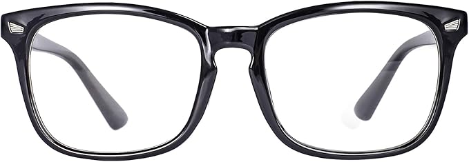 MAXJULI Blue Light Blocking Glasses,Computer Reading/Gaming/TV/Phones Glasses for Women Men(Shiny Black)