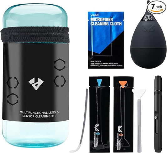 VSGO Professional Camera Cleaning Kit – for Canon, Nikon, Sony, DSLR & Mirrorless Cameras, Includes Lens Cleaning Pen, Air Blower, Sensor Swabs for Full Frame & APS-C, Microfiber Cloth by VSGO