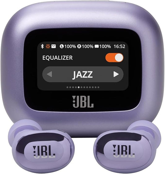 JBL Live Buds 3 - True Wireless Noise-Cancelling Bud-Type Earbuds, 40Hrs Total Playback, Wireless Charging, 6 Mics for Perfect Calls, Multi-Point Connection, IP55 Waterproof and dustproof (Purple)