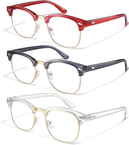 racico Blue Light Glasses for Men & Women - Mixed Material + Metal Frames with UV Protection Coating