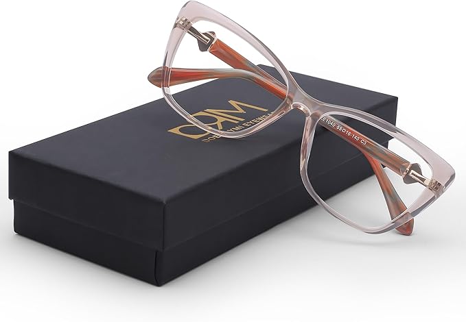 DOERAYM Blue Light Glasses for Woman: Amber Tint Reading Glasses for Night Shift Nurses & Office Workers