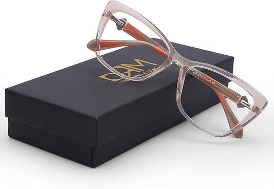 DOERAYM Blue Light Glasses for Woman: Amber Tint Reading Glasses for Night Shift Nurses & Office Workers