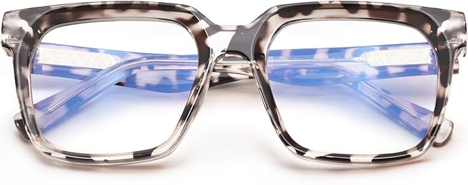VISOONE 2 Pack Rectangle TR90 Blue Light Blocking Glasses Computer Eyewear with Preppy Look for Women and Men Cougar
