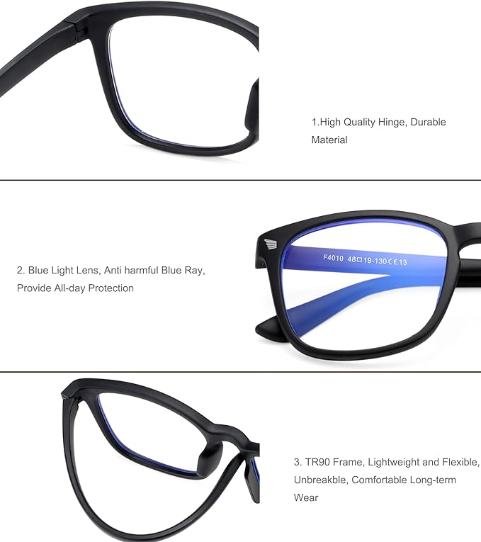 Hycredi Kids Blue Light Blocking Glasses for Boys & Girls – Reduce Eye Strain from Screens, Computer, Gaming, TV & Phone