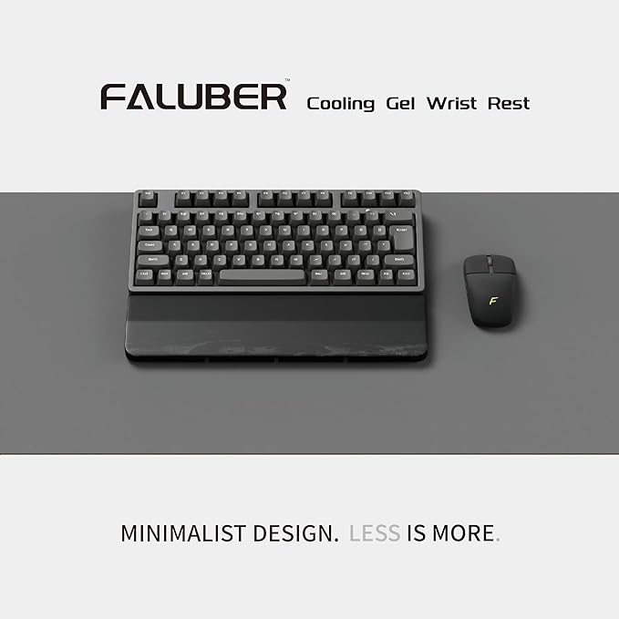 Faluber Wooden Wrist Rest Black Lacquered,12-inch Length and 20mm Thickness for Compact Keyboard, Ergonomic Design Palm Rest for Mechanical Keyboard,Stain Resistant (Compact-300mm, Black Lacquered)