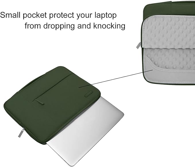 MOSISO Laptop Case 15 inch, 15 inch Laptop Sleeve with Handle Compatible with MacBook Air 15 M4 A3241 M3 A3114 M2 A2941 2025 2024 2023, Dell XPS, Polyester Multifunctional Computer Bag, Army Green