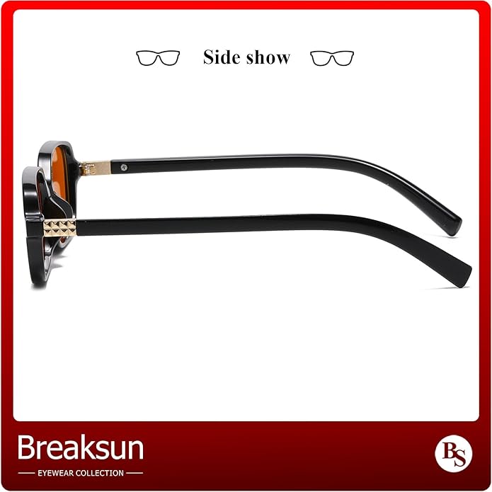 Breaksun Retro Rectangle Glasses for Women Men Small Square Blue Light Blocking Glasses Vintage Eyeglasses