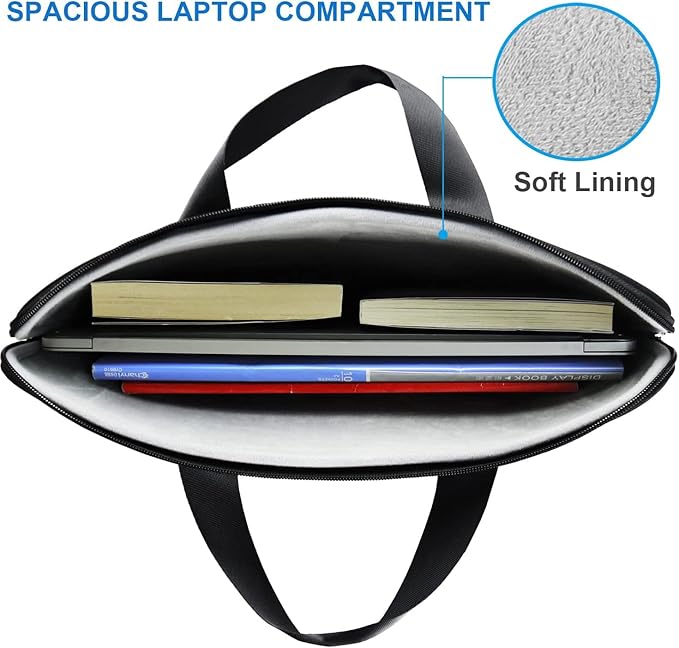 Laptop Case 17.3 Inch, Slim Water Resistant Laptop Sleeve Shockproof Protective Computer Cover Carrying Bag for 17" HP Asus Acer Dell Lenovo Notebook, (Black)