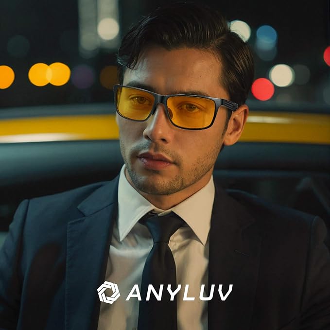 ANYLUV Blue Light Blocking Glasses Men Computer Gaming Glasses Lightweight Al-Mg Metal Anti Eyestrain Eye Protection