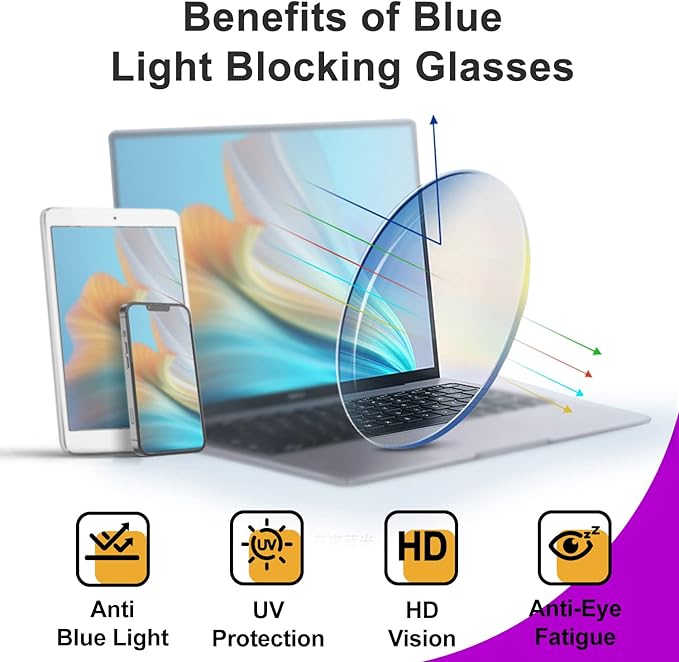 VISOONE Cat Eye Blue Light Blocking Glasses TR90 Anti-glare Women Calida